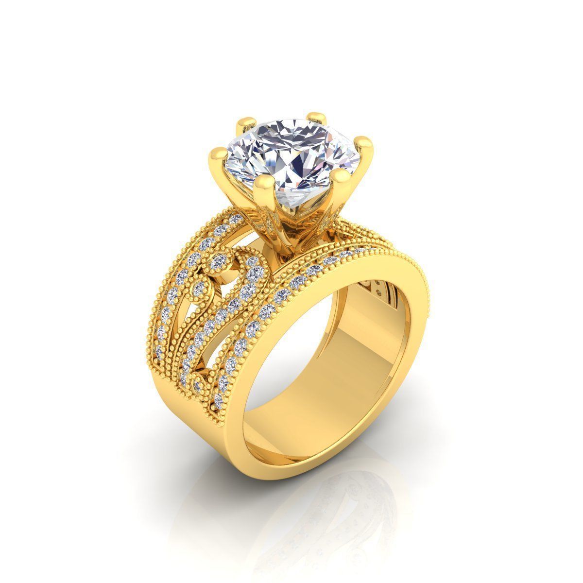 luxury solitaire ring 3d model stl 3dm 17 0 1