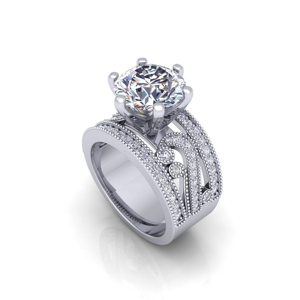 luxury solitaire ring 3d model stl 3dm 18 0 1