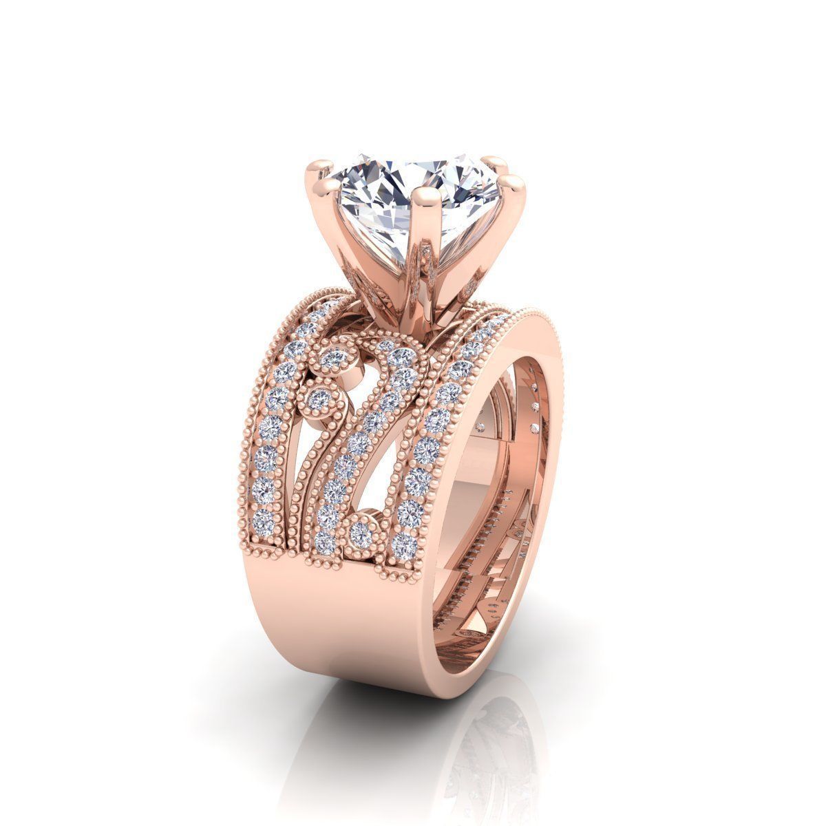 luxury solitaire ring 3d model stl 3dm 1 0