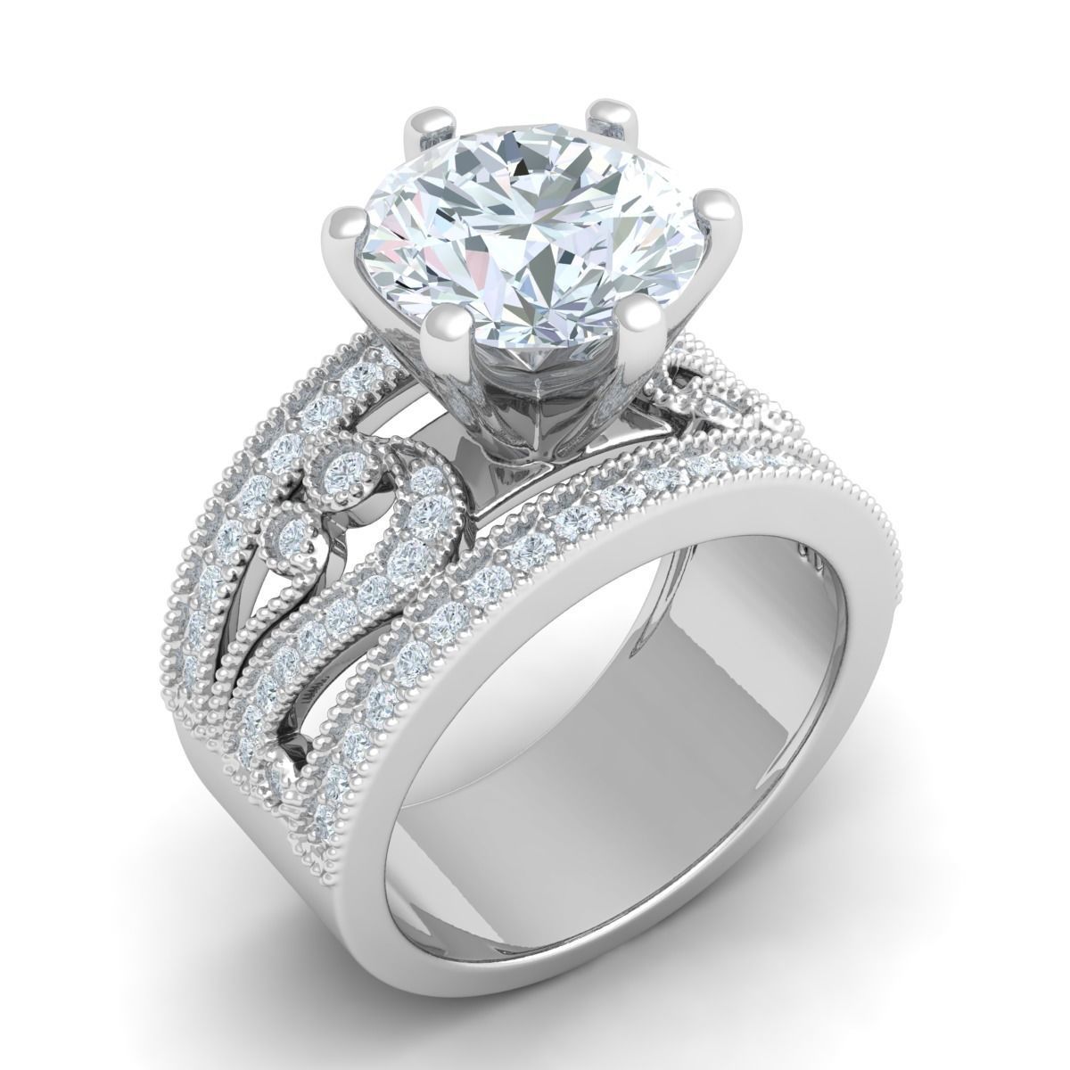 luxury solitaire ring 3d model stl 3dm 2 0