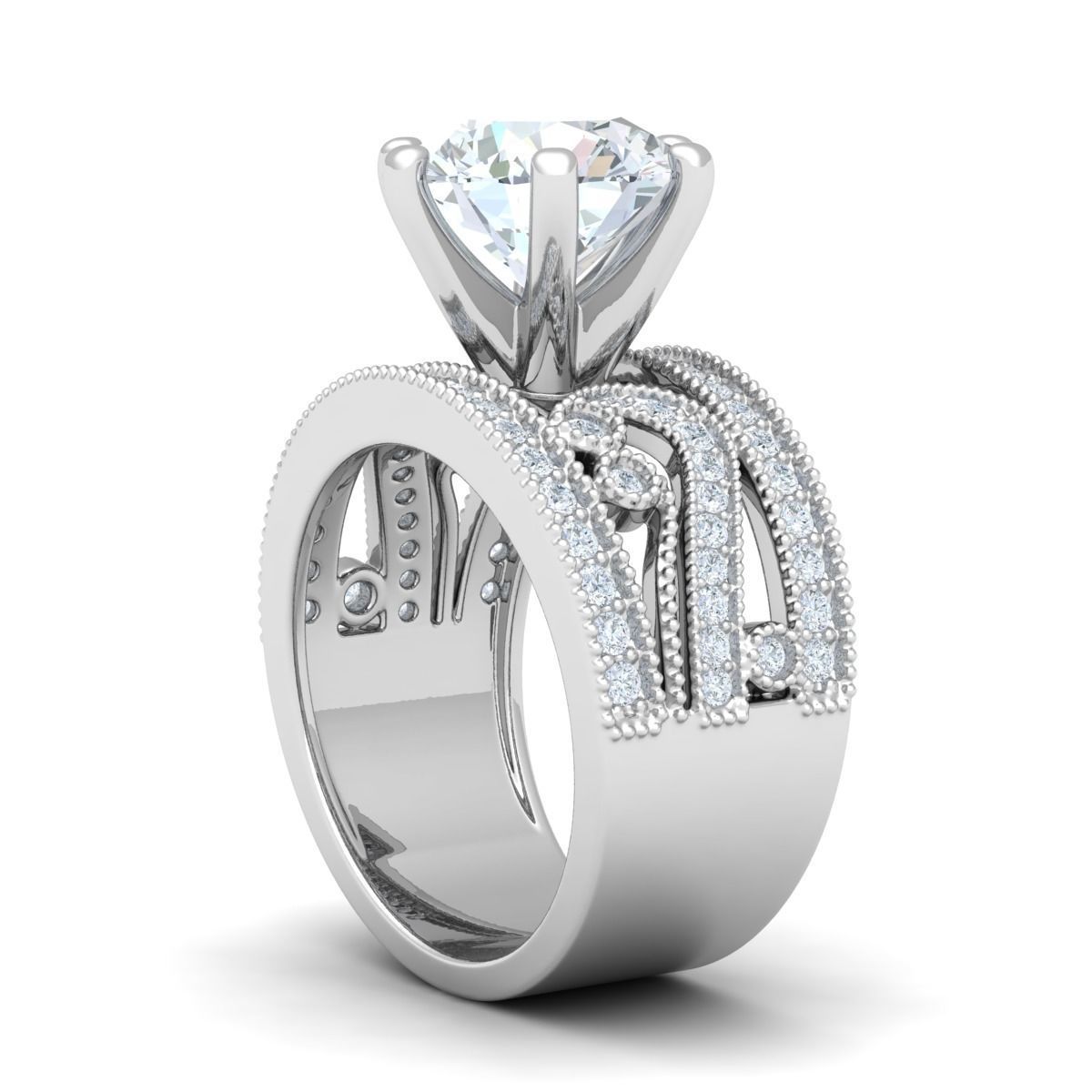 luxury solitaire ring 3d model stl 3dm 3 0