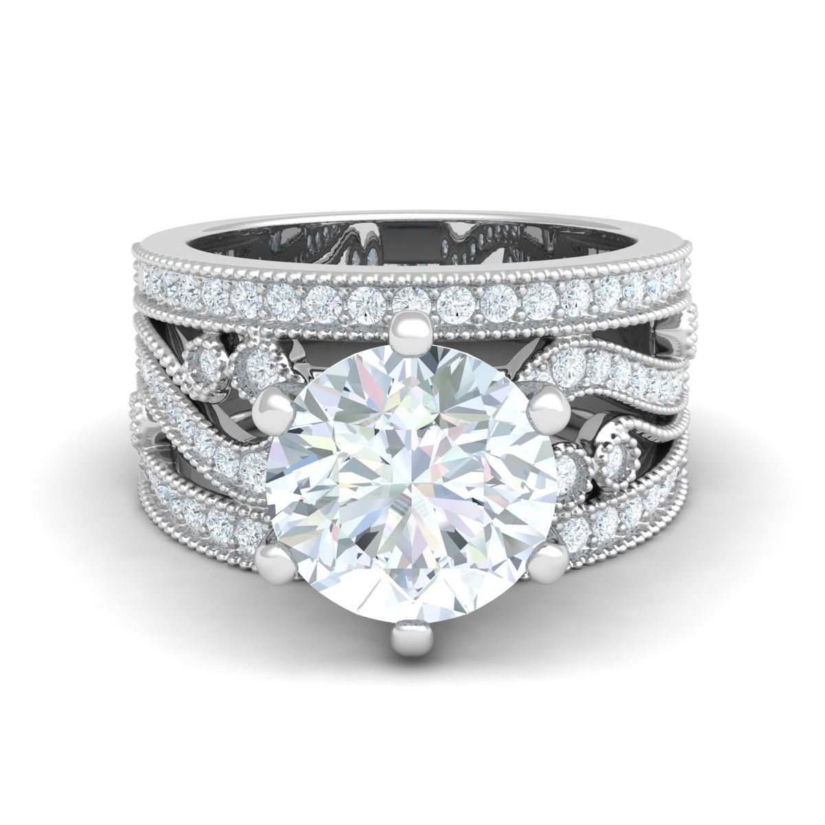 luxury solitaire ring 3d model stl 3dm 6 0